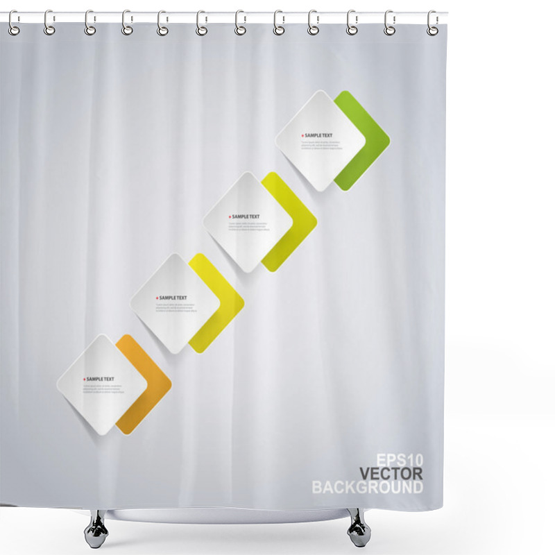 Personality  Minimal Paper Cut Infographics Design - Round Squares Shower Curtains