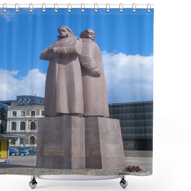 Personality  Soviet Era Monument For The Latvian Riflemen In Riga, Latvia. Shower Curtains