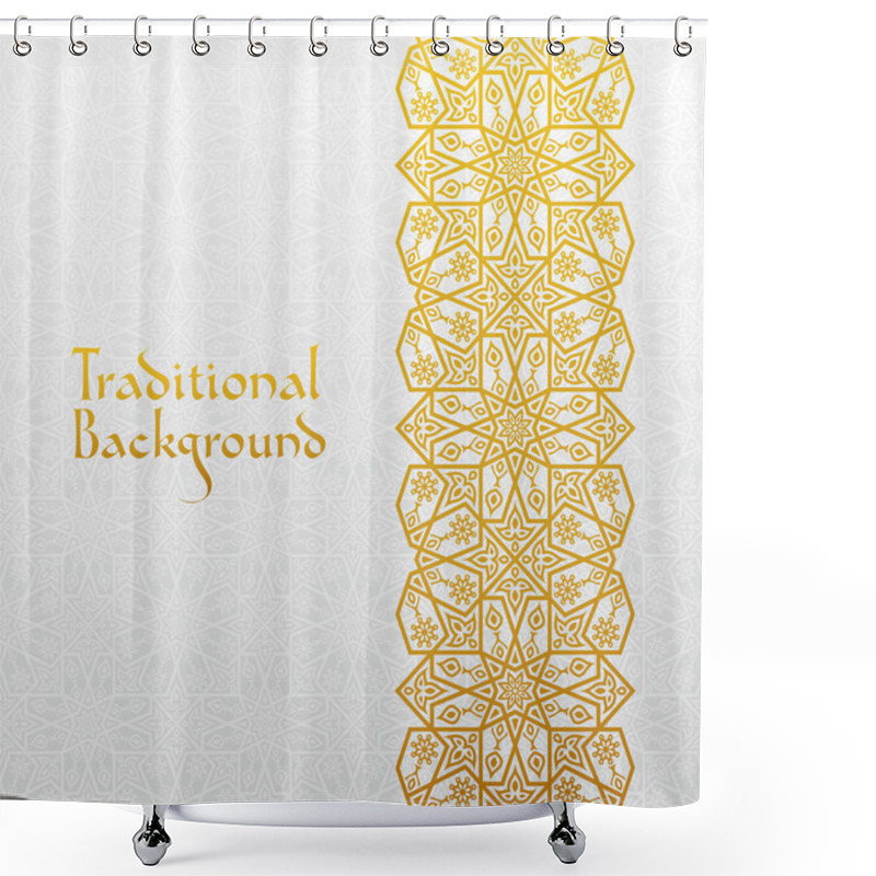 Personality  Abstract Background With Traditional Ornament Shower Curtains