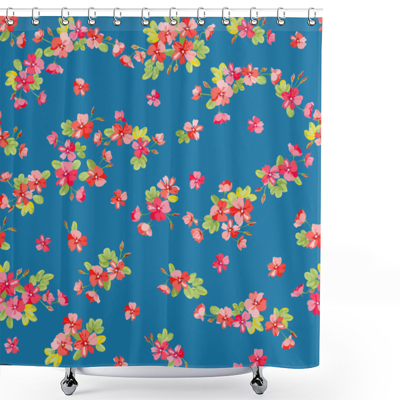 Personality  Complex Multi-layered Floral Pattern In Small Flowers Of Dogroses. Trendy Millefleurs. Elegant Template For Fashion Prints. Shower Curtains