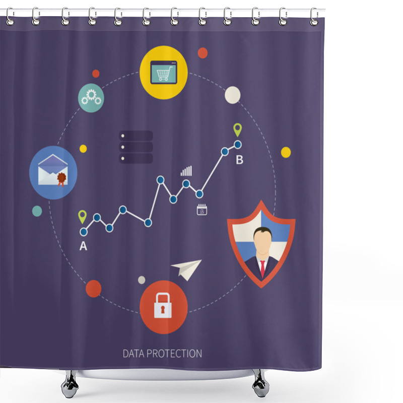 Personality  Social Network Security And Data Protection Shower Curtains