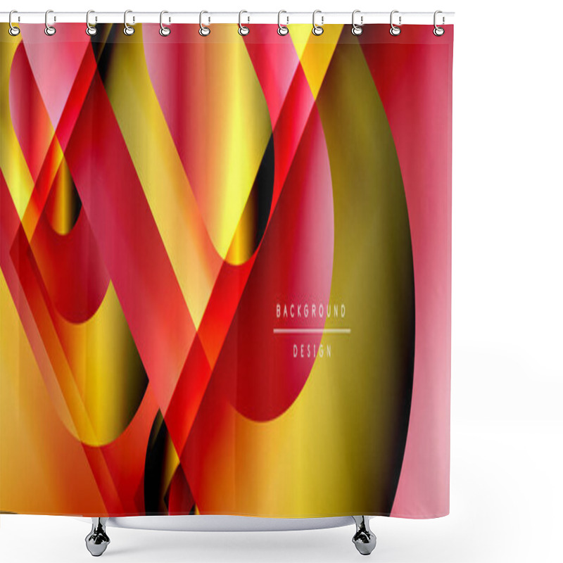 Personality  Vector Geometric Abstract Background With Lines And Modern Forms. Fluid Gradient With Abstract Round Shapes And Shadow And Light Effects Shower Curtains