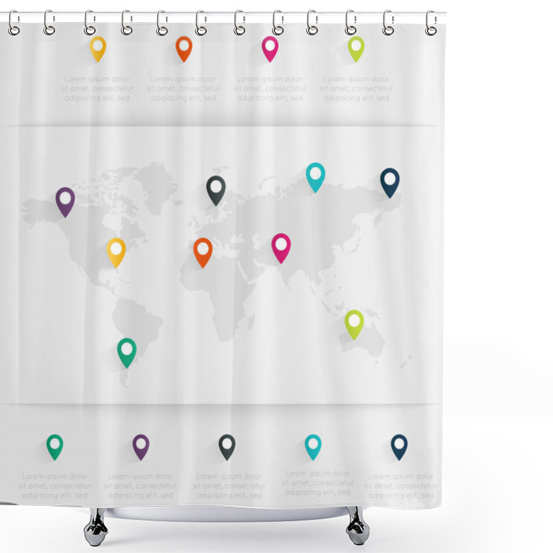 Personality  Map Info Graphic Shower Curtains