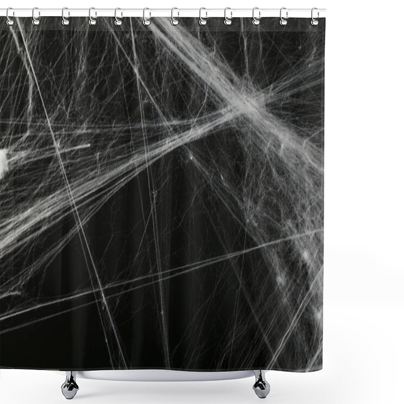 Personality  Halloween Creepy Cobweb Spiders Web With A Black Background Shower Curtains