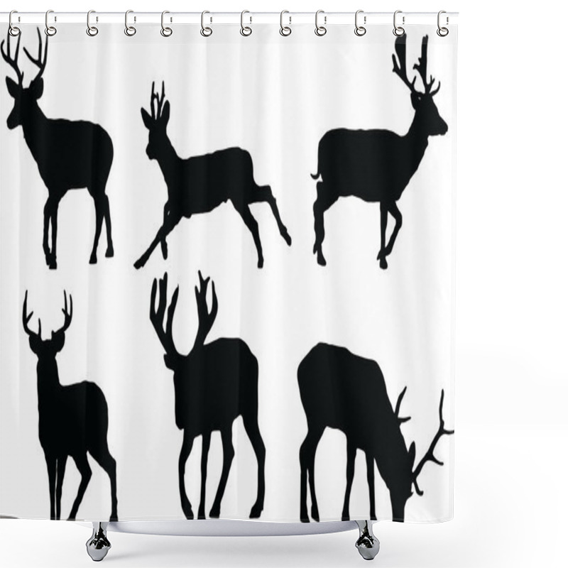 Personality  Set Of Deer Silhouette Shower Curtains