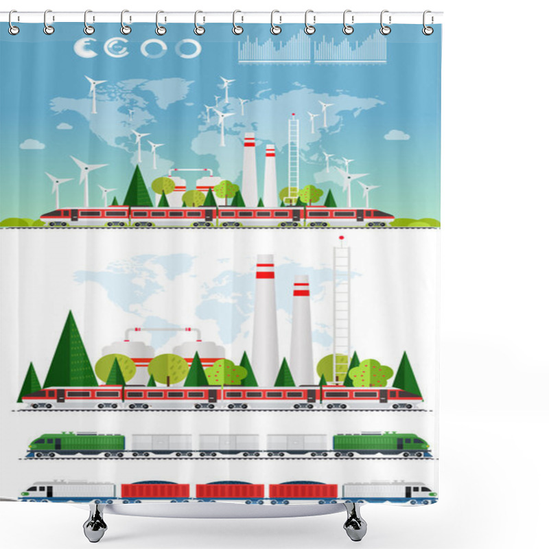 Personality  Train Station And More Transport Shower Curtains