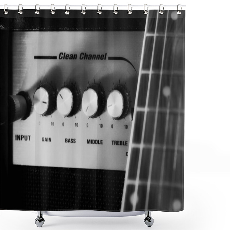 Personality  Amplifier With Electric Guitar Shower Curtains