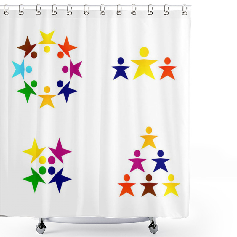 Personality  Business Abstract Team Or Crowd Shower Curtains