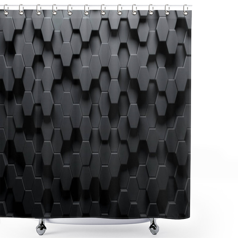 Personality  Dark Hexagon Wallpaper Or Background Shower Curtains