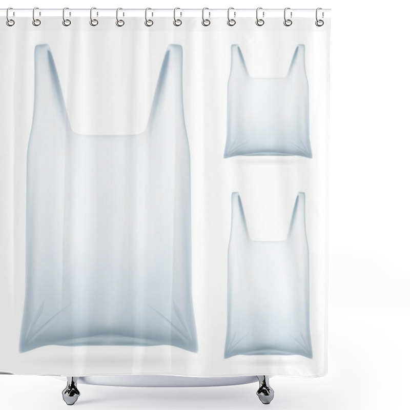 Personality  White Plastic Bag Shower Curtains