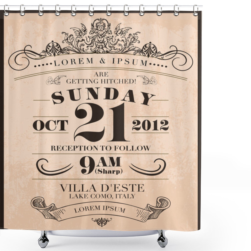 Personality  Save The Date Wedding Invitation Card Shower Curtains