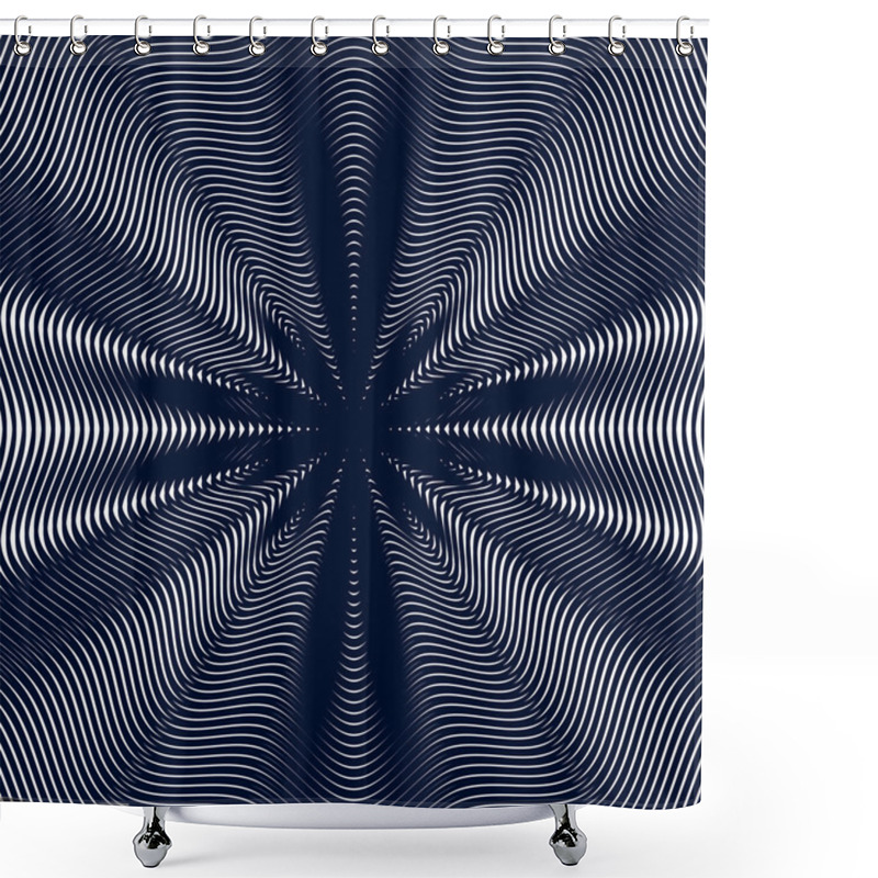 Personality  Decorative Lined Hypnotic Contrast Background Shower Curtains