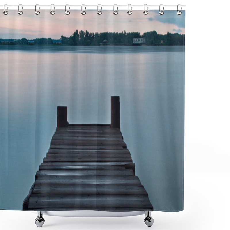 Personality  Old Pier And Cool Morning  Shower Curtains