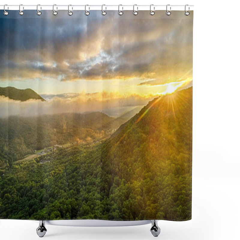 Personality  Aerial Nature Scenery In Maggie Valley North Carolina Shower Curtains