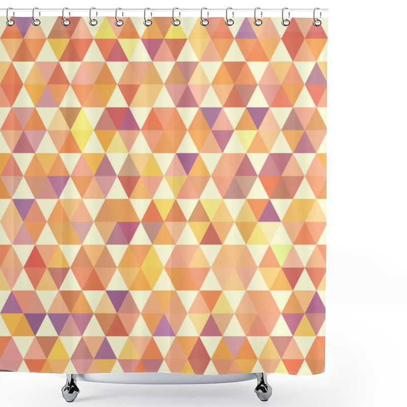 Personality  Retro Orange Pattern Of Geometric Shapes Shower Curtains