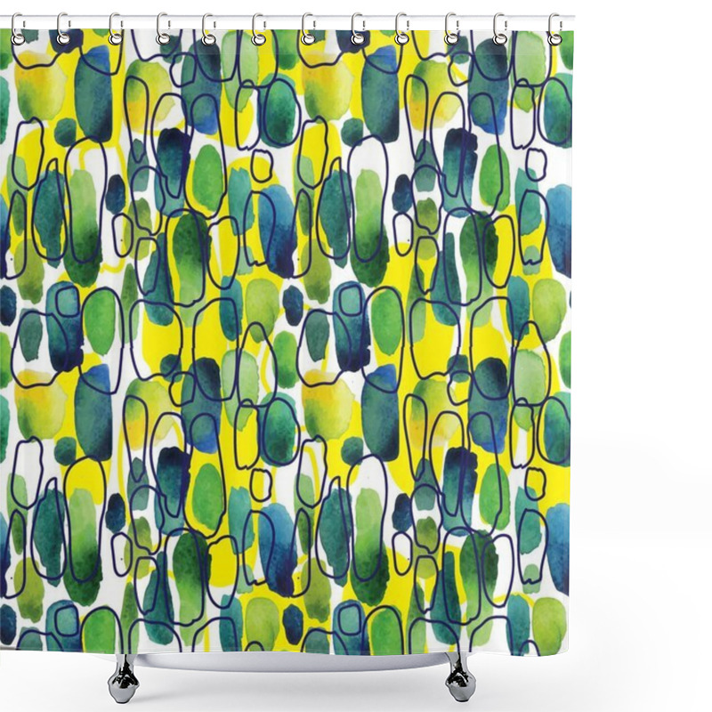 Personality  Abstract Pattern With Spots. Paint Texture, Summer Seamless Background. Shower Curtains