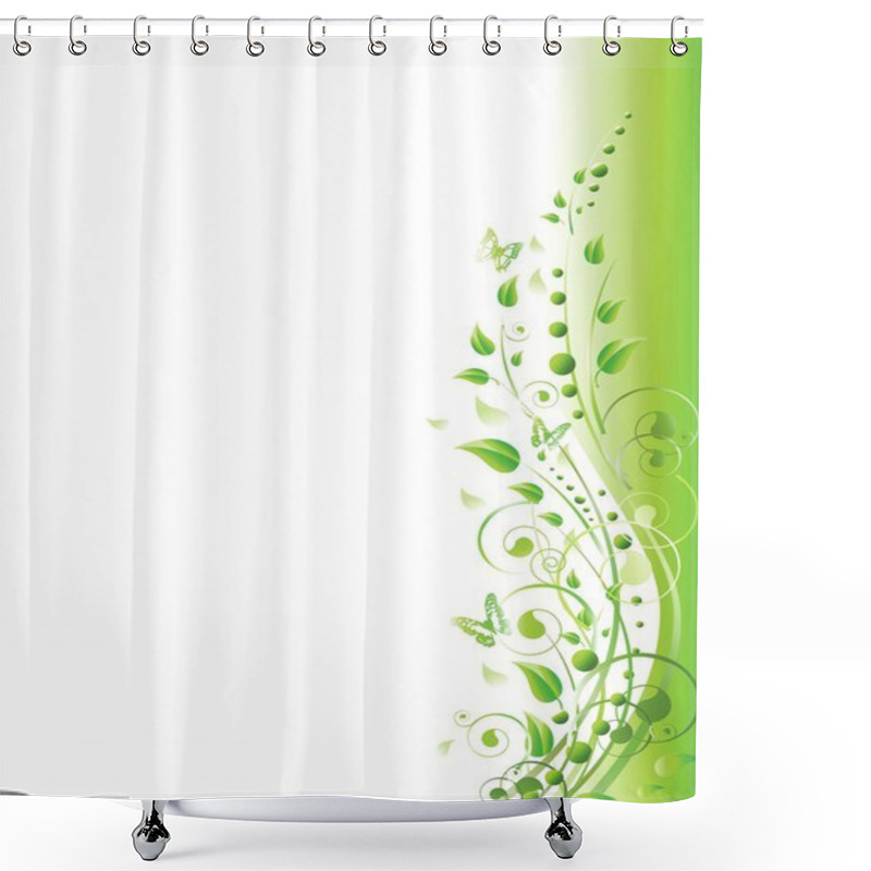 Personality  Floral In Green Shower Curtains