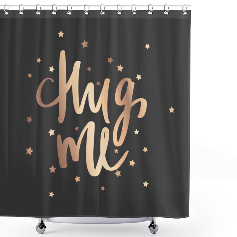 Personality  Vector Hand Drawn Lettering Phrase. Modern Golden Brush Calligraphy Shower Curtains