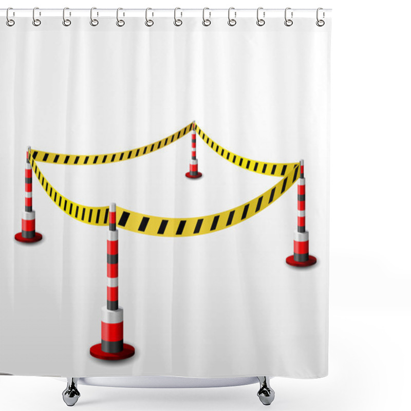 Personality  Empty Fenced Restricted Area Shower Curtains