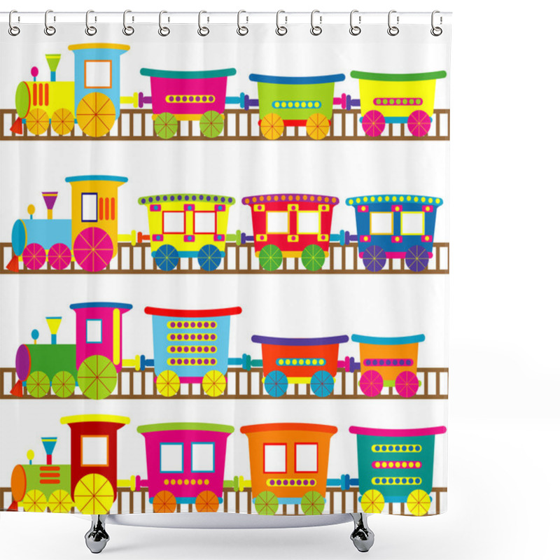 Personality  Cartoon Trains Shower Curtains