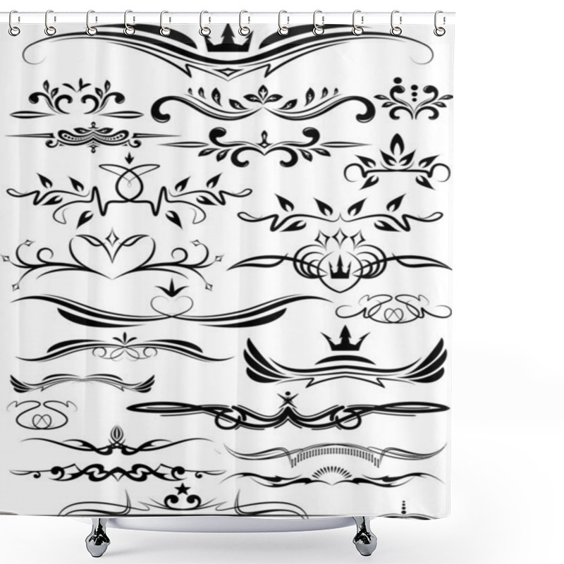 Personality  Set Of Beautiful Design Elements For Different Use. Shower Curtains