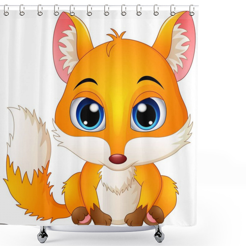 Personality  Cute Baby Fox Cartoon Shower Curtains