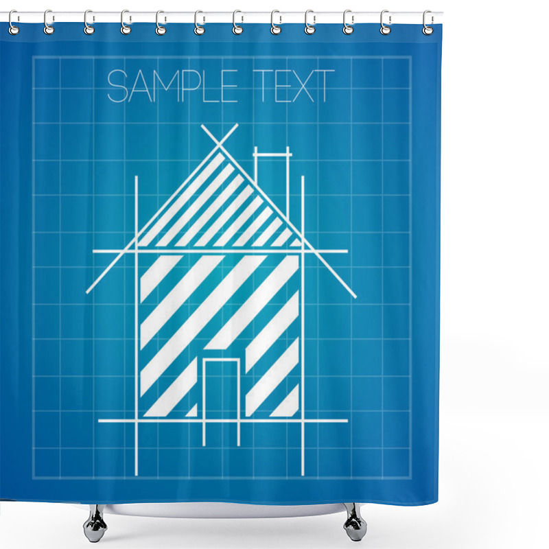 Personality  Vector Background With House Plan. Shower Curtains