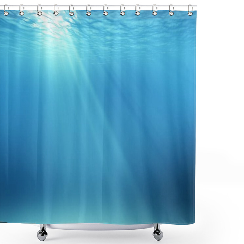 Personality  3d Illustration Underwater Scene With Air Bubbles Floating Up And Sun Shining Shower Curtains