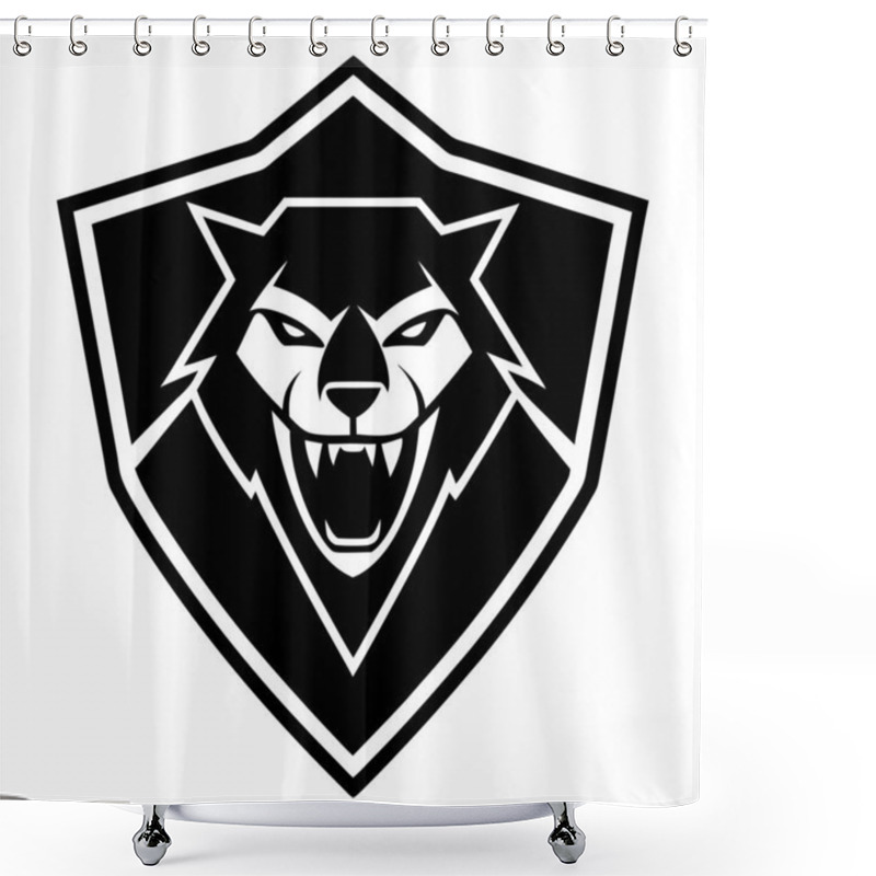 Personality  Apex Predator Logo Design Fierce Lion Emblem With Bold Typography Shower Curtains