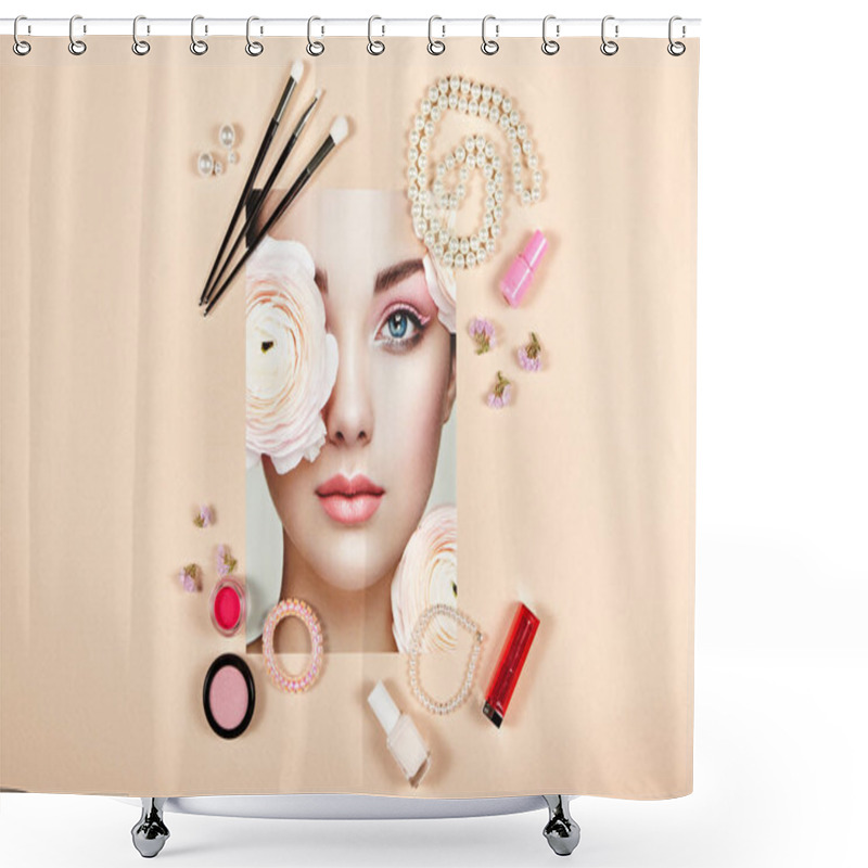 Personality  Fashion Lady Accessories Collage Shower Curtains