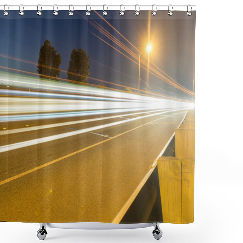 Personality  Tauranga Takitimu Expressway In Dark Of Night Shower Curtains