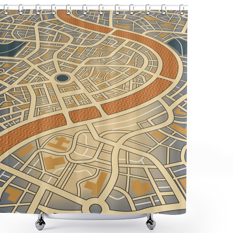 Personality  City Map Shower Curtains