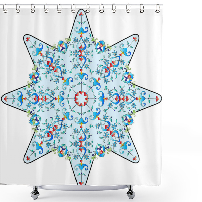 Personality  Ottoman Motifs Design Series With Fifty-two Version Shower Curtains