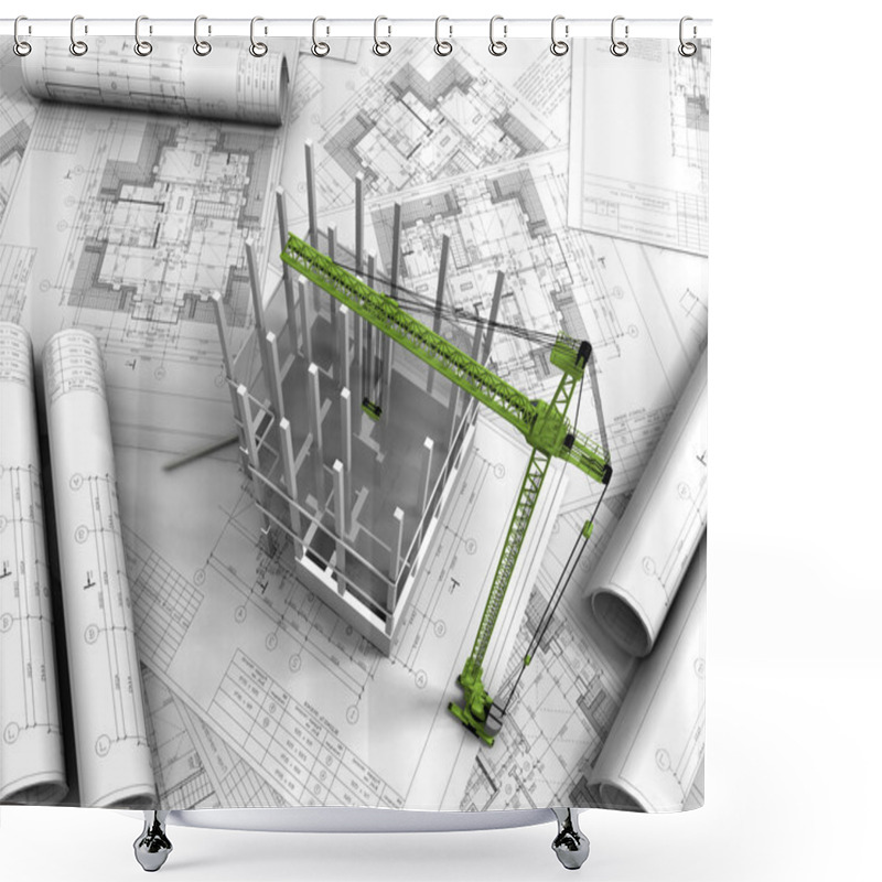 Personality  3D Plan Drawing Shower Curtains