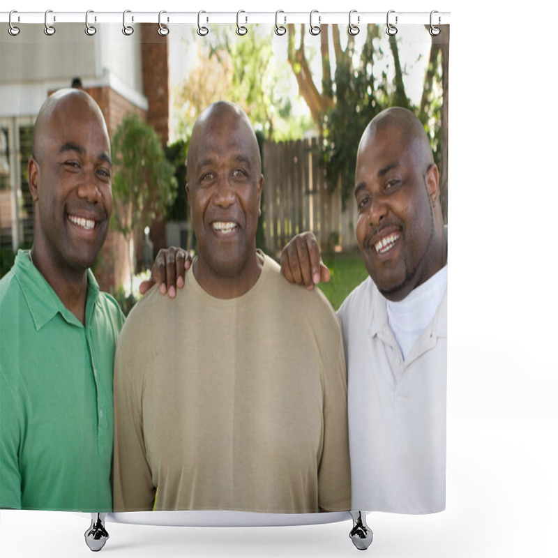 Personality  African American Father And His Adult Sons. Shower Curtains