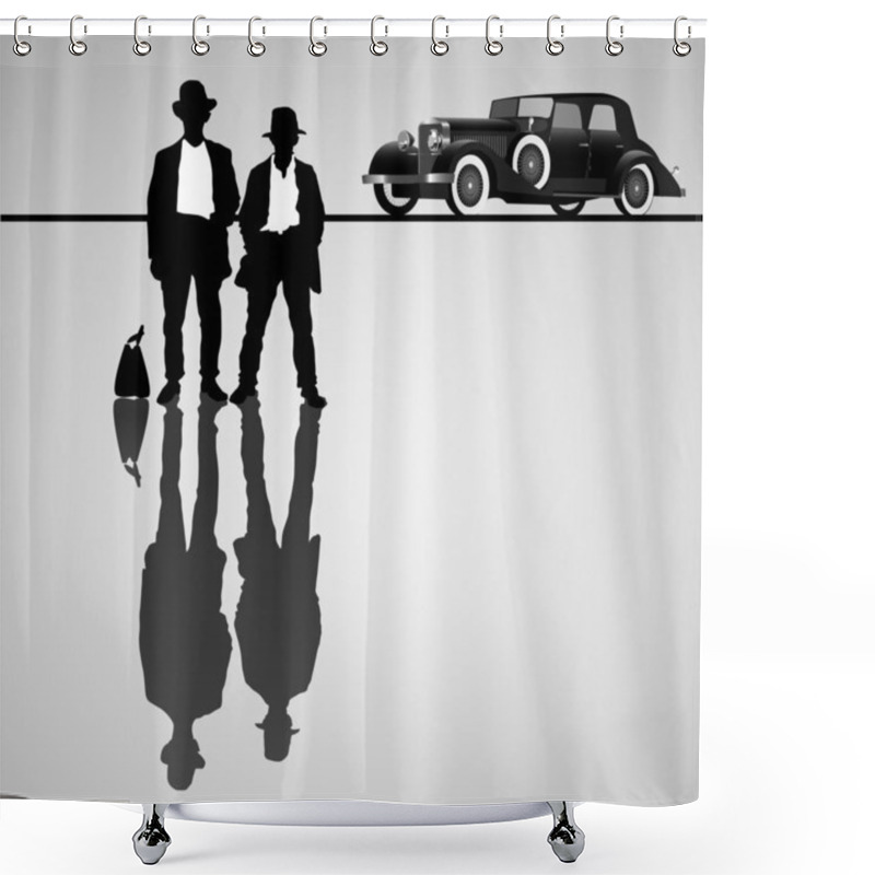 Personality  Retro Businessmen Shower Curtains