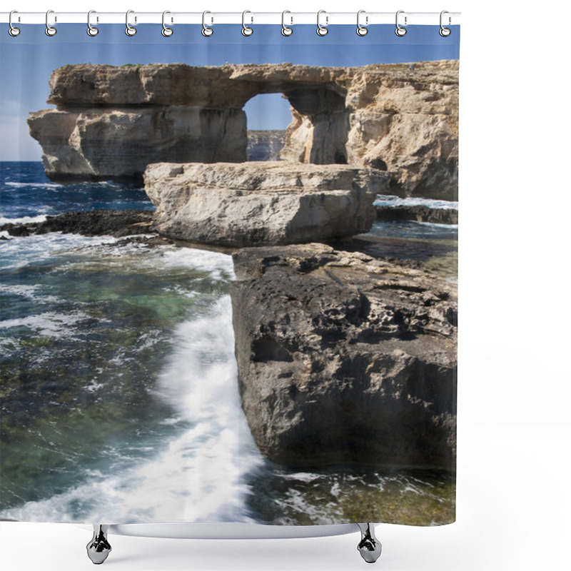 Personality  The Azure Window And Blue Hole Shower Curtains