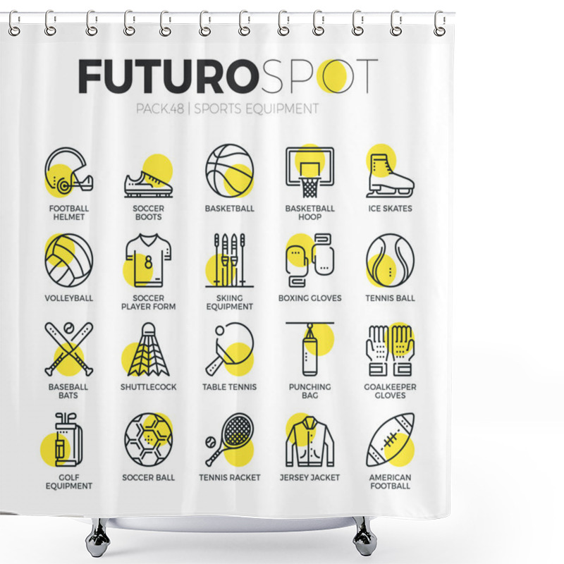 Personality  Sports Equipment Futuro Spot Icons Shower Curtains