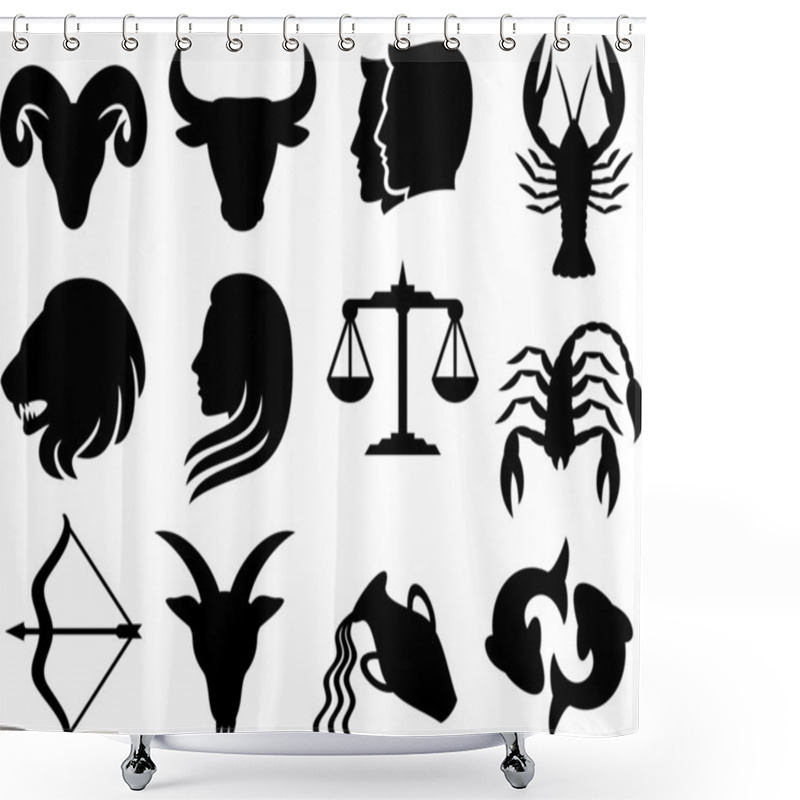 Personality  Zodiac Signs Buttons Shower Curtains