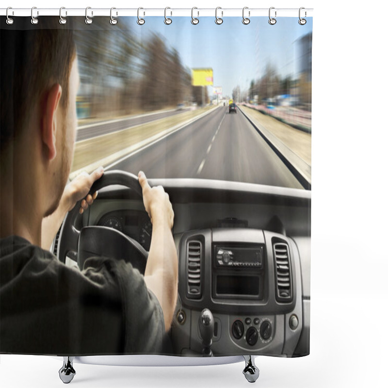 Personality  Man Driving Car Shower Curtains