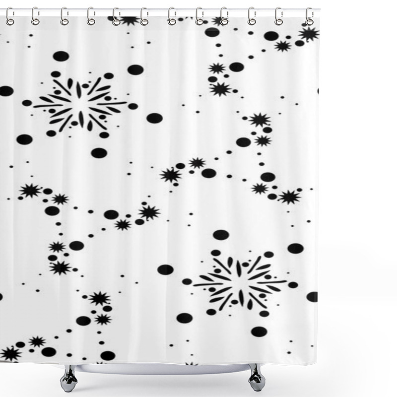 Personality  Repeating Stars And Snowflakes Shower Curtains