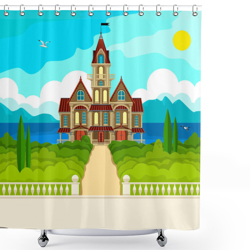 Personality  Southern Landscape And Castle Shower Curtains