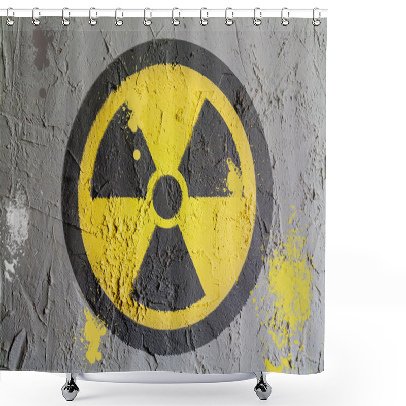 Personality  Nuclear Radiation Symbol Painted On Wall Shower Curtains