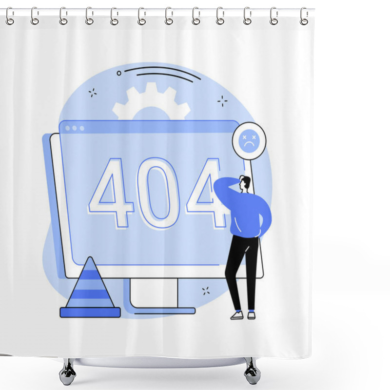 Personality  404 Error Abstract Concept Vector Illustration. Shower Curtains