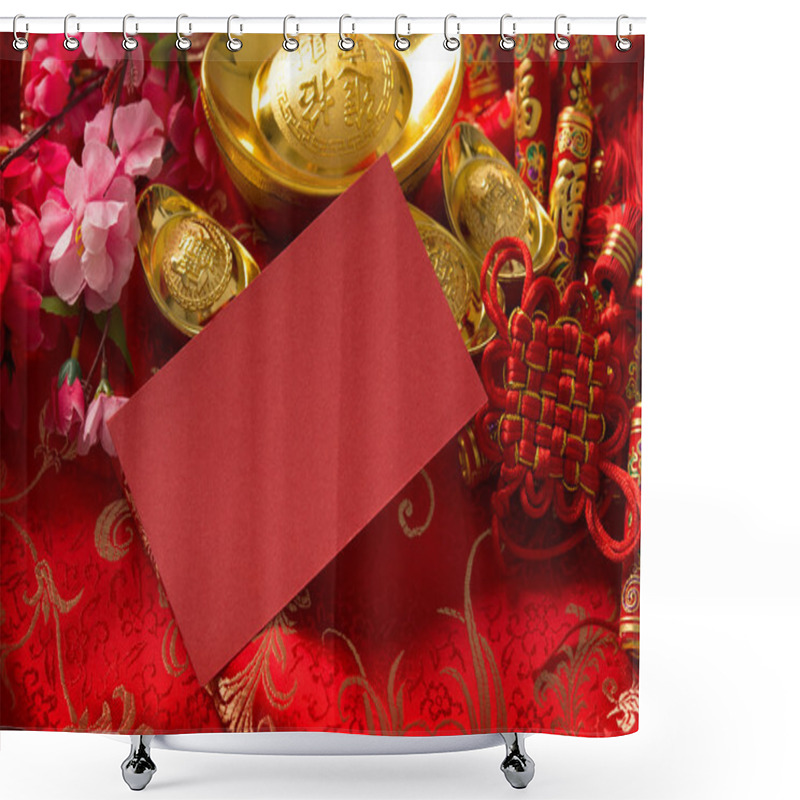 Personality  Chinese New Year Red Packet Shower Curtains