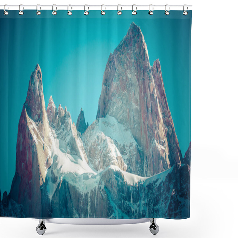 Personality  Beautiful Nature Landscape With Mt. Fitz Roy As Seen In Los Glaciares National Park, Patagonia, Argentina Shower Curtains