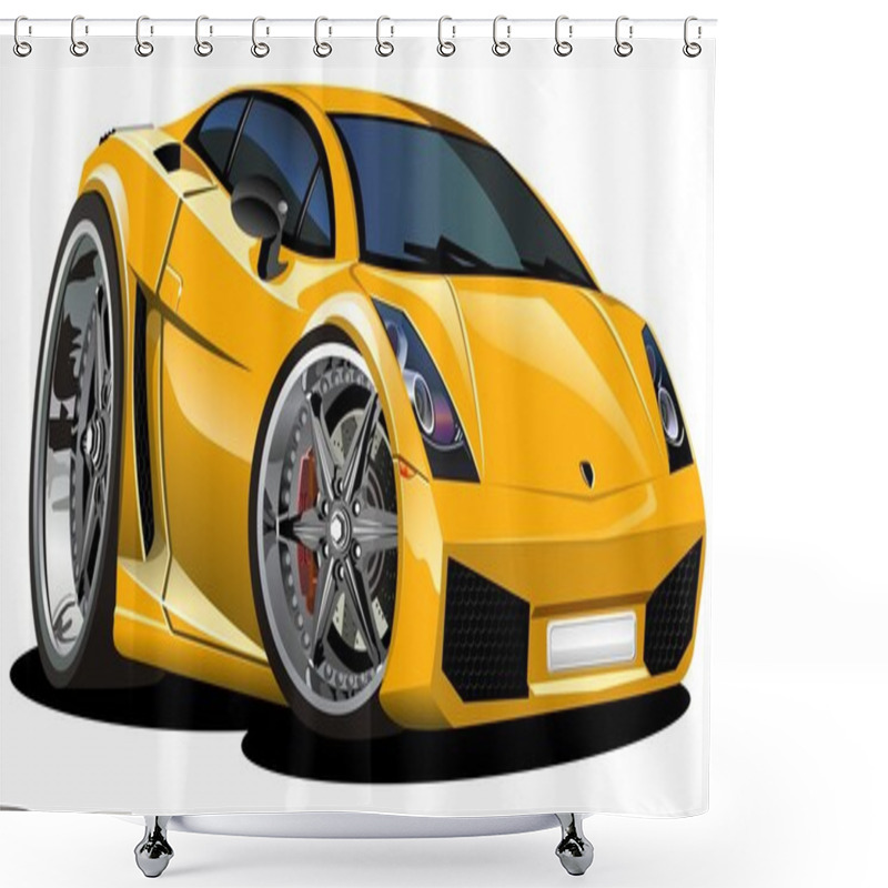 Personality  Vector Modern Cartoon Car Shower Curtains