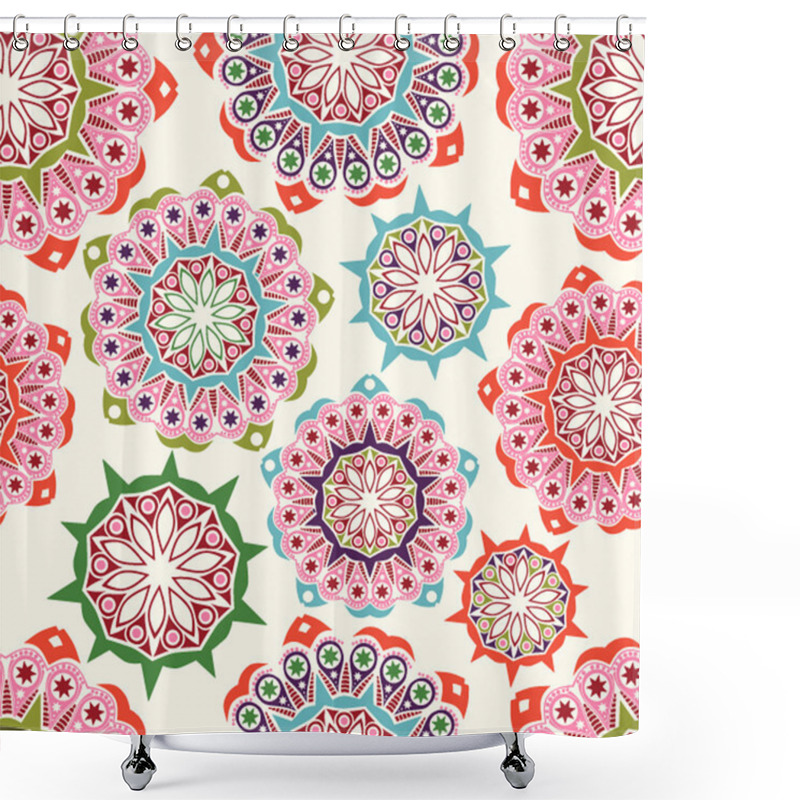 Personality  Ornate Flowers Seamless Texture,endless Pattern Shower Curtains