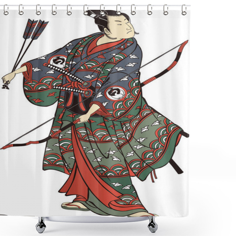 Personality  Ukiyo-e Kabuki Actor Bow Shower Curtains