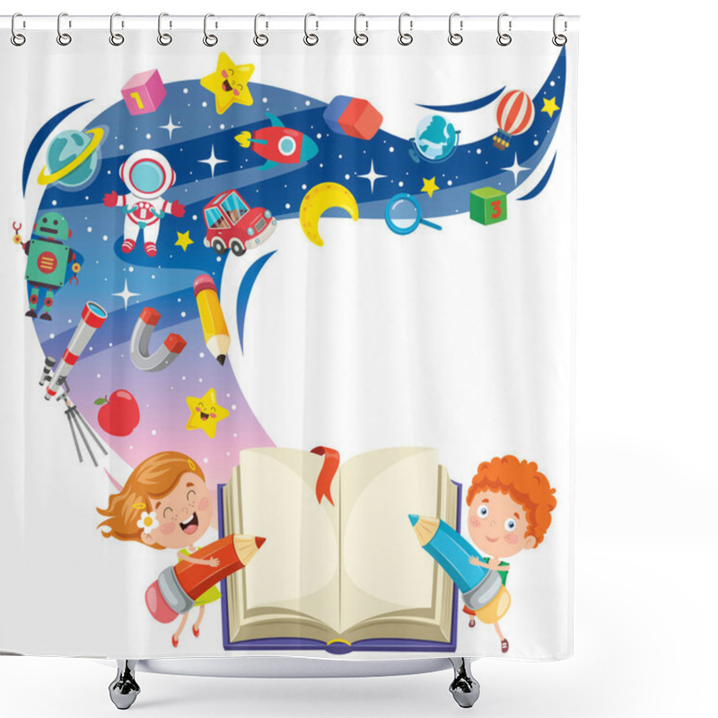 Personality  Magic Concept Design With Funny Children Shower Curtains